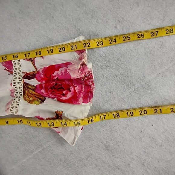 Entro Women's Red, White, Floral Lined Shift Style Long Sleeve Dress Size Medium - Picture 10 of 12